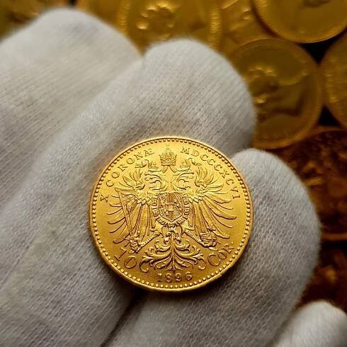 Vzácnější zlatá rakouská 10 Koruna 1896 BZ, František Josef I. - Numismatika