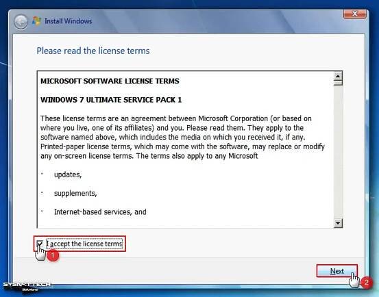 Accepting the License Agreement