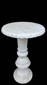 Nádherný zdobený alabastrový masivní stolek na květiny
