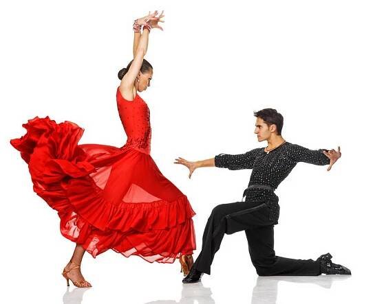 Eleganci tanečnice latino v akci — Stock obrázek