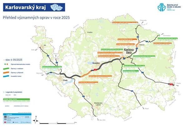 Přehled plánovaných oprav pro rok 2025 v Karlovarském kraji – duben