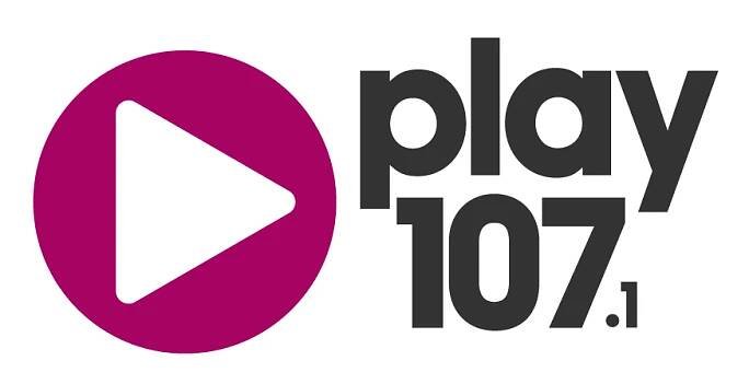 Play 107 logo: black text and play button with a purple circle background and a white triangle.