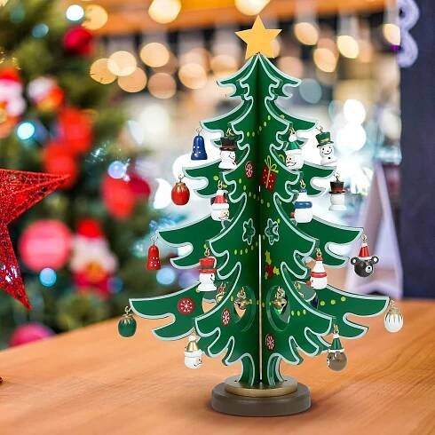 Adventní kalendář-MINI VÁNOČNÍ STROMEK ZE DŘEVA + OZDOBY NA VÁNOCE-Salcar EAN (GTIN) 810067948869