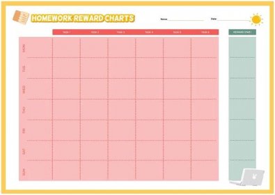 Printable Homework Reward Charts