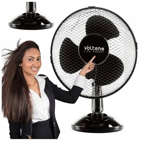 STOLNÍ VENTILÁTOR VĚTRÁK STOJÍCÍ TICHÝ SILNÝ VELKÝ PRŮMĚR VRTULE 30 cm