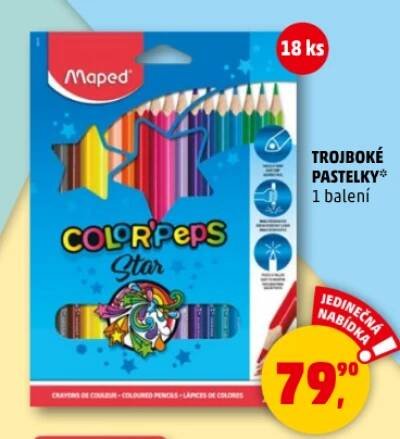 Akční nabídka Penny: trojboké pastelky Maped