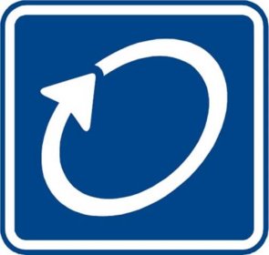 Informativní dopravní značka Okruh označuje okruh zřízený pro objíždění obce nebo její části. Pokud je v okolí více okruhů, popisuje se vespod arabskými číslicemi nebo názvy.