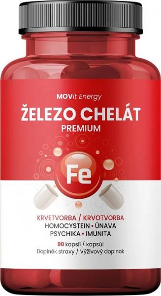 MOVit Energy Železo Chelát Premium 90 kapslí