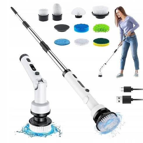 ELEKTRICKÝ RUČNÍ ROTAČNÍ MOP 9 V 1, KARTÁČ PRO ČIŠTĚNÍ KUCHYNĚ