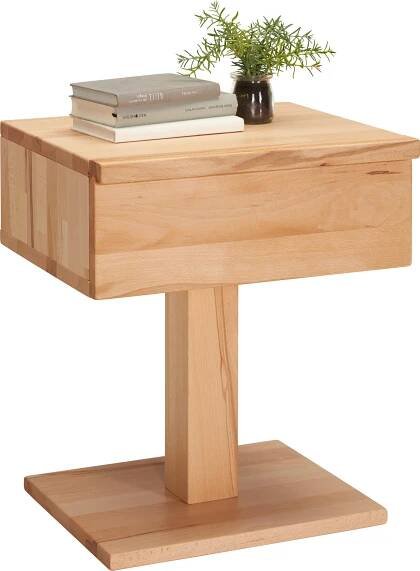 NOČNÍ STOLEK, jádrový buk, barvy buku, 51/60/38,5 cm - barvy buku, Natur, dřevo (51/60/38,5cm) - Linea Natura