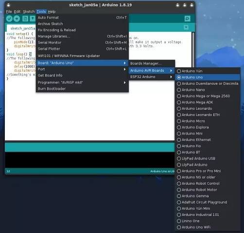 Arduino IDE screenshot