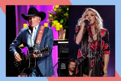 George Strait (L) and Carrie Underwood are headlining at the 2023 ATLive.