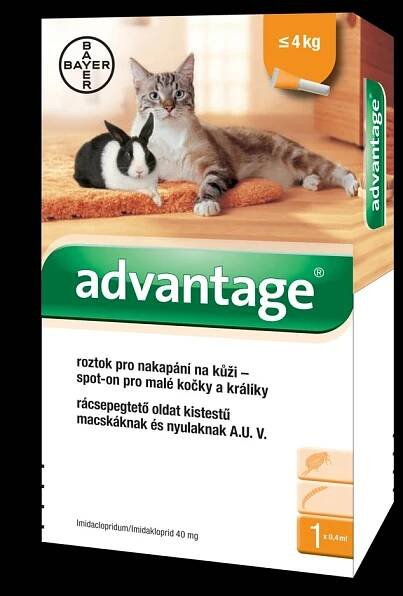 Advantage Spot-on pro malé kočky a králíky 40 mg 1 x 0,4 ml