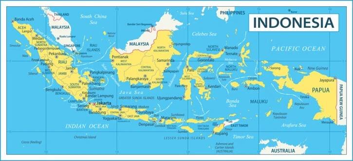 Indonesia map - highly detailed vector illustration