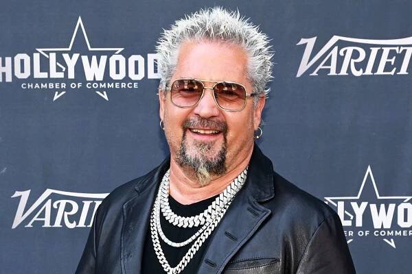 Guy Fieri at the star ceremony where Sammy Hagar is honored with a star on the Hollywood Walk of Fame on April 30, 2024 in Los Angeles, California. 