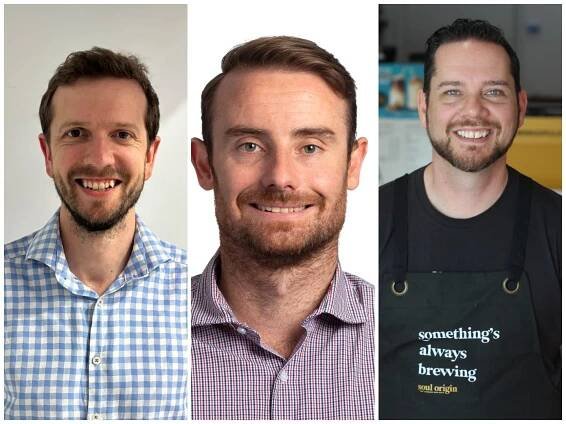 Image left to right: Jared Chapman, Liam O'Brien, and Sam Taylor.
