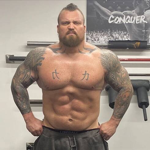 Hafþór Júlíus Björnsson, Game of Thrones star, showing off his physique.