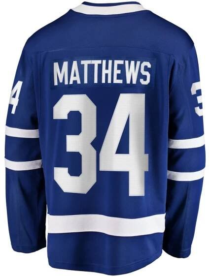 Hokejový dres týmu Toronto Maple Leafs s hráčem Matthews 34