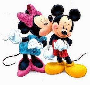 Minnie Mouse Kissing Mickey's Cheek Wallpaper