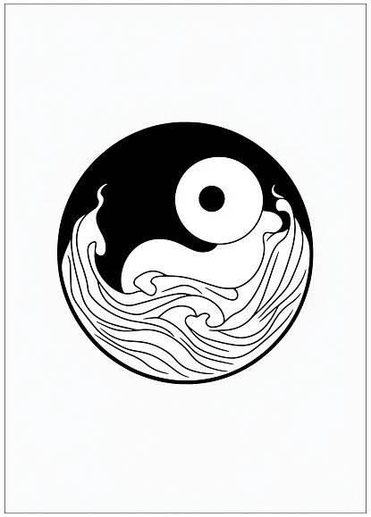 Kolorowanki Yin Yang 8