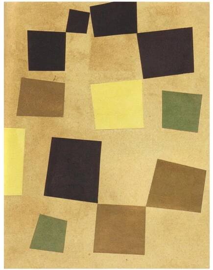 FIGURE 9 Hans Arp, Arranged According to the Laws of Chance (ca. 1917). (Figure is provided in color online.)  Although Demos’ argument certainly accords with classic, romantic and psychoanalytic notions of creativ- ity, abdicating from cerebral intentions can, in fact, enhance artistic identity. Intentions are fundamentally anticreative, as they focus attention, limit the exploration of conceptual spaces to well-trodden paths, and remain oblivious to the range of ideas and stimuli that a disin- terested mind remains receptive to. Indeed, to understand Dada itself, one must abdicate from cerebral intentions if  one is to make sense of Dada’s nonsense, for it marks such a fundamental departure from the Western understand-  ing of creativity and of human identity itself. Duchamp 