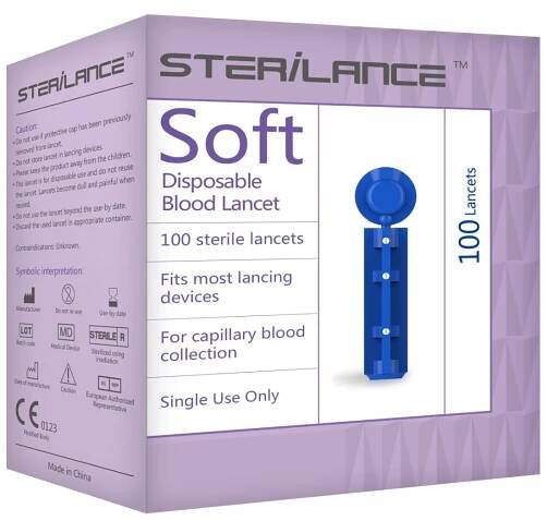STERILANCE SOFT lancety pro glukometry Easygluco a GlucoLab 100 ks