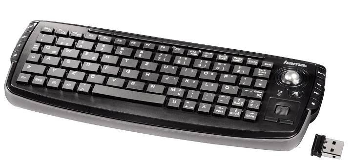 Bezdrátová mini klávesnice s trackballem Live PC
