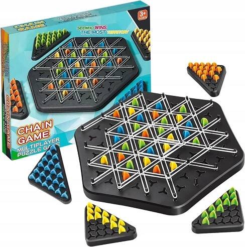 TRIGGLE HRA NA TROJÚHELNÍKY STRATEGICKÁ GUMIČKY 3D TRIANGLE CHESS VELKÁ