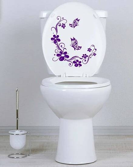 Samolepka na WC Květinový ornament s motýly