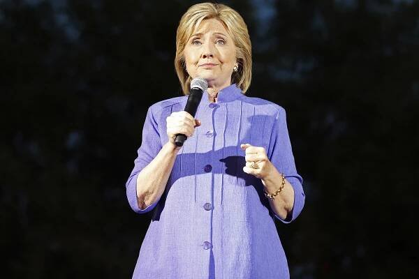 Hillary Clinton speaks at a rally in Las Vegas on October 14.