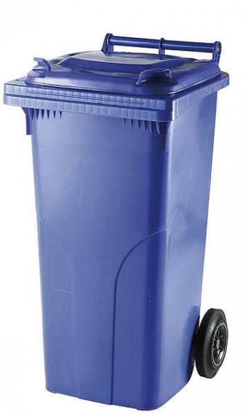 Meva Popelnice s víkem 120 l; plast; modrá