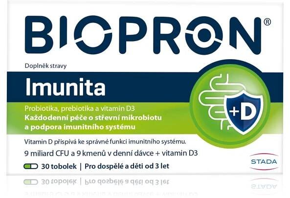 Biopron® 9 Immunity + vitamin D tobolky pro ochranu střevní mikroflóry