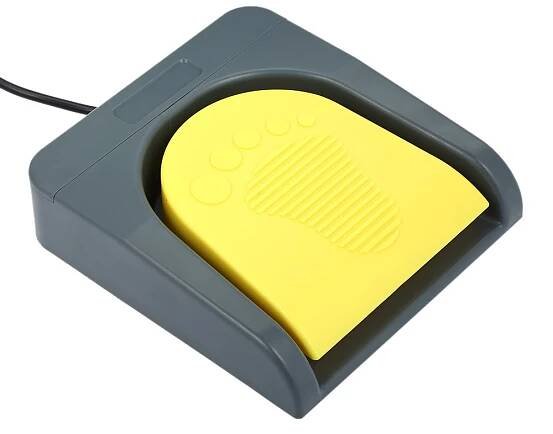 PCsensor USB Single Foot Switch Control One Key Customized Computer Keyboard Action Pedal Grey with Yellow