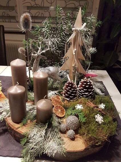 Rustic Glam Candles Centerpiece
