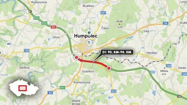 D1 u Humpolce je průjezdná v obou pruzích - Novinky
