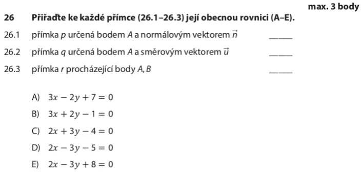 Didaktický test z matematiky - jaro 2020 - zadání úlohy 26.1