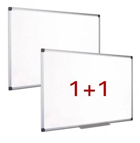 Bílá popisovací tabule na zeď 1+1 ZDARMA, magnetická, 1200 x 900 mm