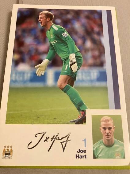 JOE HART - MANCHESTER CITY - OFICIÁLNÍ KLUBOVÁ KARTA - TIŠTĚNÝ PODPIS