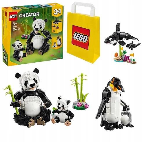 LEGO Creator 3v1 Divoké zvieratá rodina pand Zvieratá Orka Darček 31165