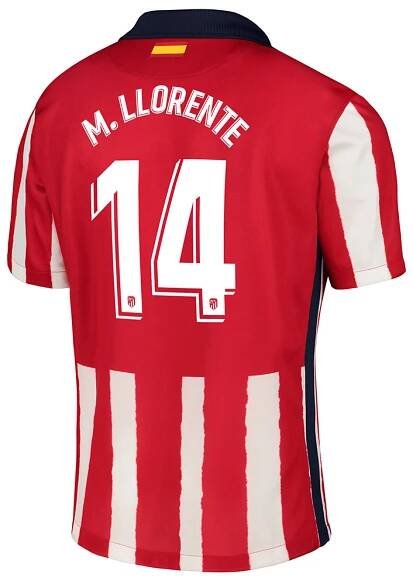 Atletico Madrid Home Jersey 2020 2021 + M. Llorente 14 Printing