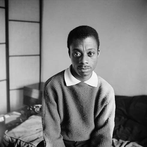Baldwin looking at the camera.