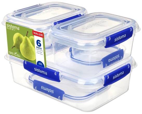 Box na potraviny Sistema 6 Pack Essentials Klip It Plus