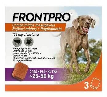 Frontpro antiparazitární žvýkací tablety pro psy (25-50 kg) 3 tablety