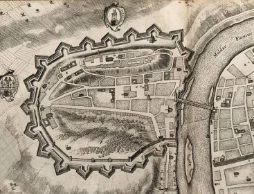 Stará mapa Prahy Merian 1650 Topographia Bohemia, Moraviae et Silesiae - Staré mapy a veduty