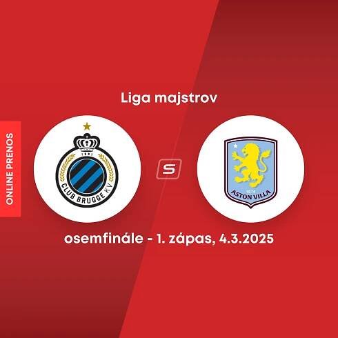 Liga majstrov: Bruggy prehrali úvodný zápas osemfinále s Aston Villou