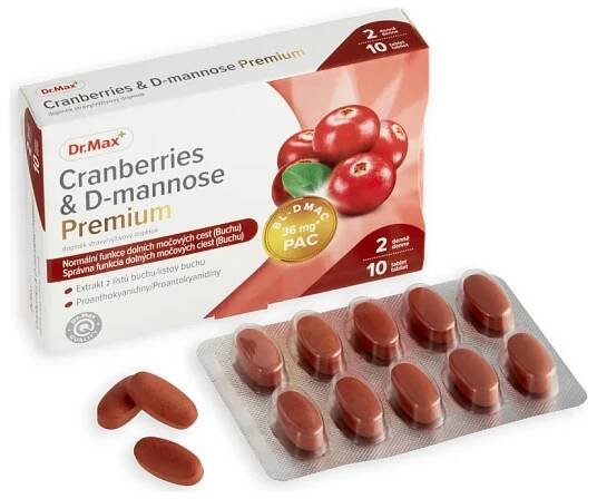 Dr. Max Cranberries & D-mannose Premium 1×10 tbl, výživový doplnok