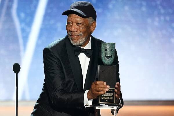 LOS ANGELES, CA - JANUARY 21: Honoree Morgan Freeman accepts the Life Achievement Award onstage during the 24th Annual Screen Actors Guild Awards at The Shrine Auditorium on January 21, 2018 in Los Angeles, California. 27522_013 (Photo by Kevin Winter/Getty Images)