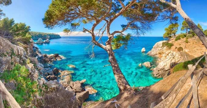 Cala Deia Mallorca Majorca Balearic Islands Spain Mediterranean Sea