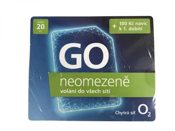 O2 GO SIM KARTA - kredit 25,- Kč Tarif PŘEDPLADENKA + 20+1 ZDARMA!