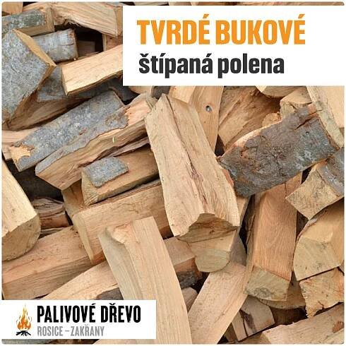 TVRDÉ PALIVOVÉ DŘEVO ŠTÍPANÉ (čistý BUK) - palivové dřevo Rosice